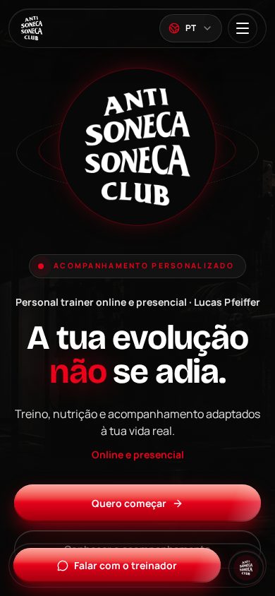 Captura do website Antissoneca em telemóvel