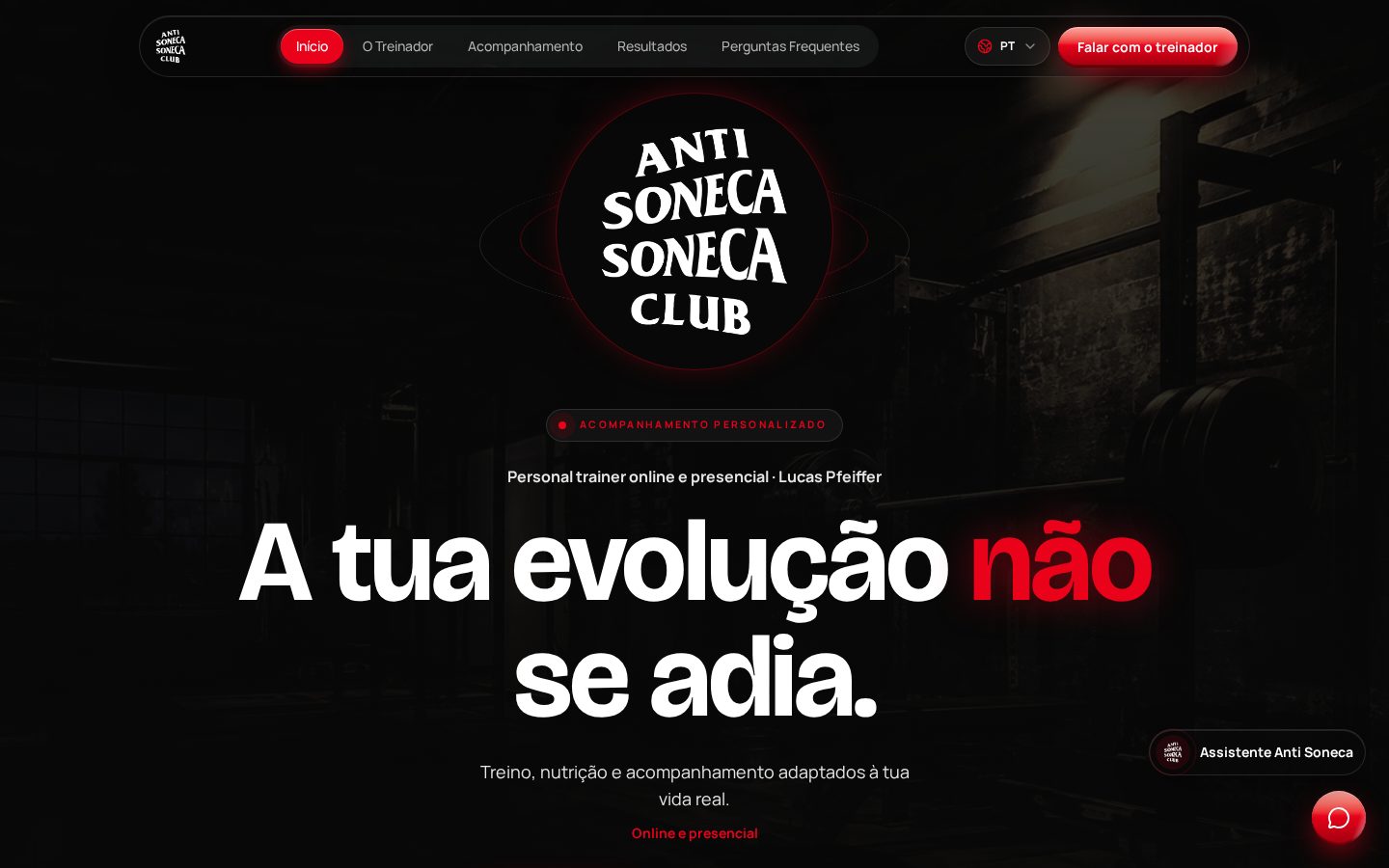 Captura do website Antissoneca em computador